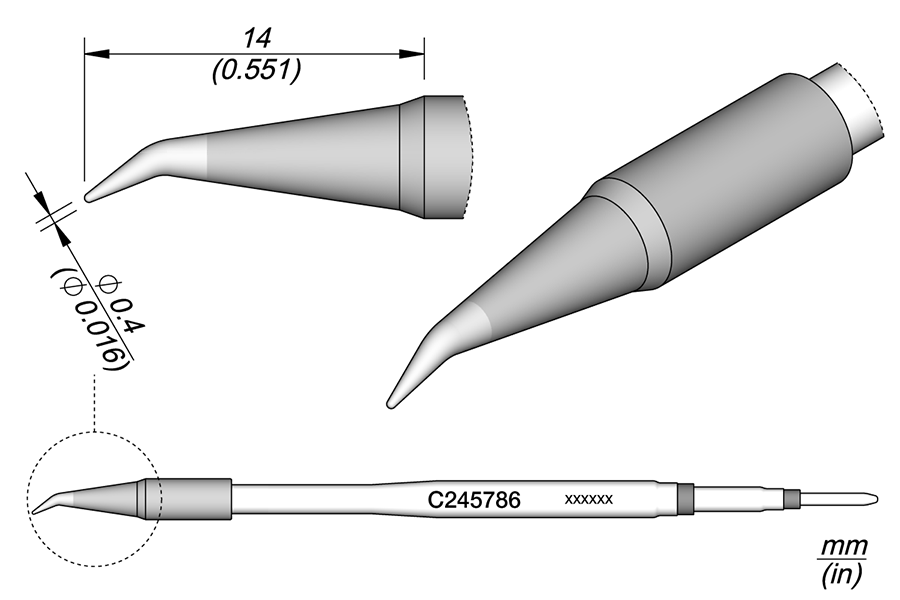 C245786 - Conical Bent Cartridge Ø 0.4